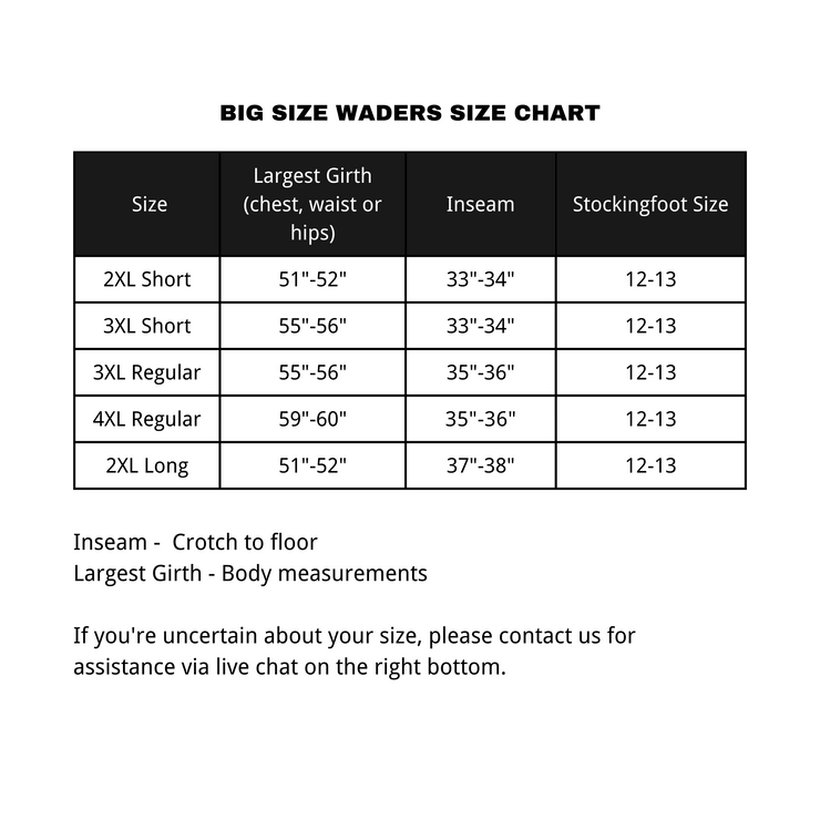 Big & Tall Size Custom Waders (D2 Stockingfoot) – iWader
